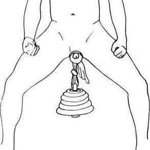 Penis enlargement by hanging weights